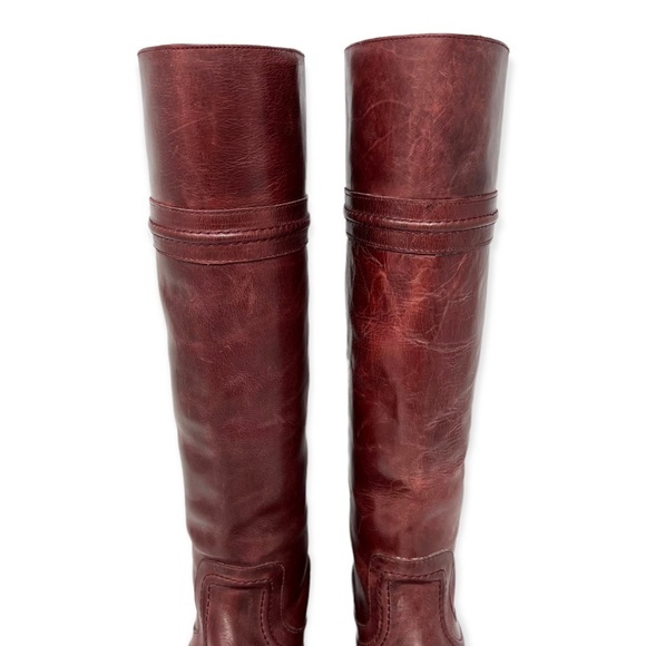 Frye (6) Melissa Trapunto Boot Knee-High Bordeaux Wine RARE COLOR - Picture 5 of 15